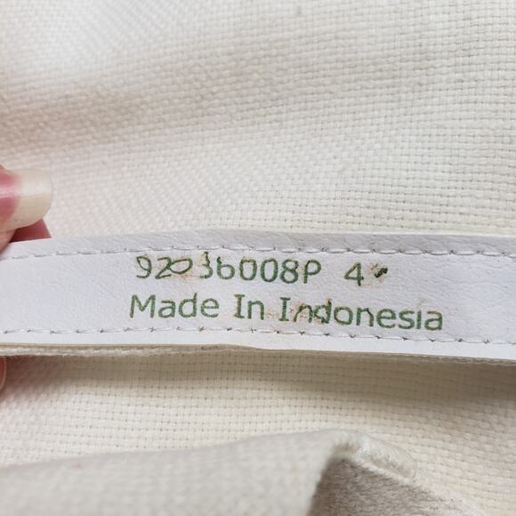 Vintage Talbots Linen Dress Womens 4 Petite Ivory Green Summer Wedding Guest - Picture 14 of 16